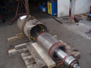 Generalni remont elektromotora potopne crpke KSB snage 240kW,  400V