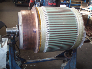Repair of the rotor of a DC traction electric motor of 900kW, 770V